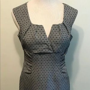 Evan Picone Gray/Black Polka Dot Dress 12 P
